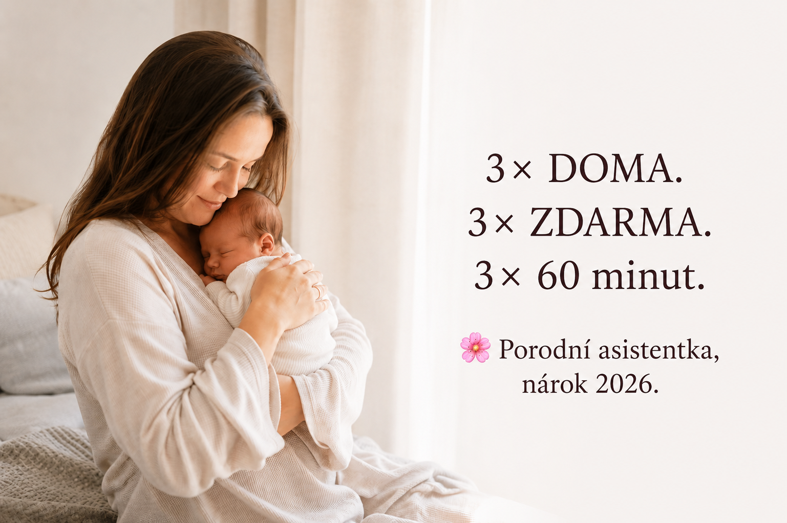 Tři návštěvy porodní asistentky doma zdarma — co Ti pomůžou a jak se na ně připravit